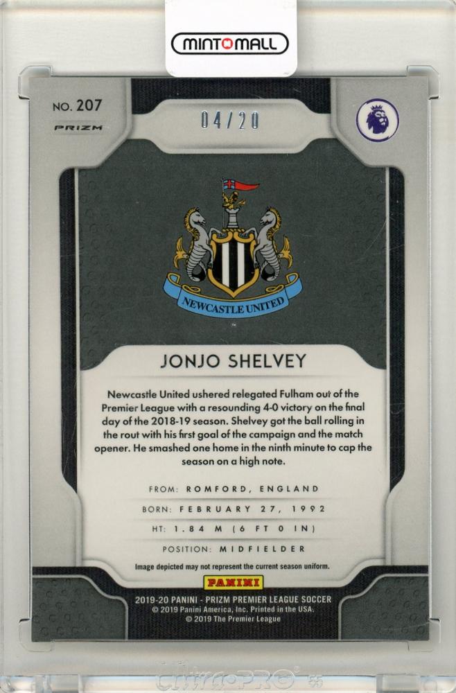 2020-21 Panini Prizm Premier League Soccer Jonjo Shelvey Breakaway Bronze Prizm04/20 Newcastle United