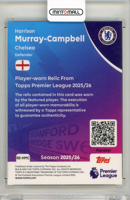 2025-26 Topps Premier League Soccer Harrison Murray-Campbell Premier Relic25/50 Chelsea FC