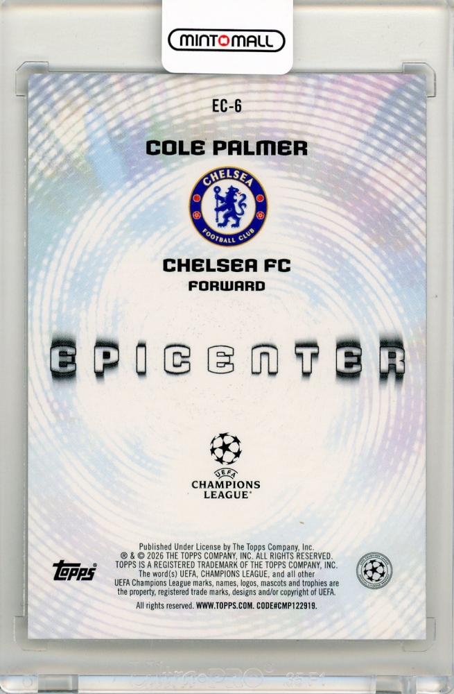 2025-26 Topps UEFA Club Competitions Cole Palmer Epicenter Chelsea FC