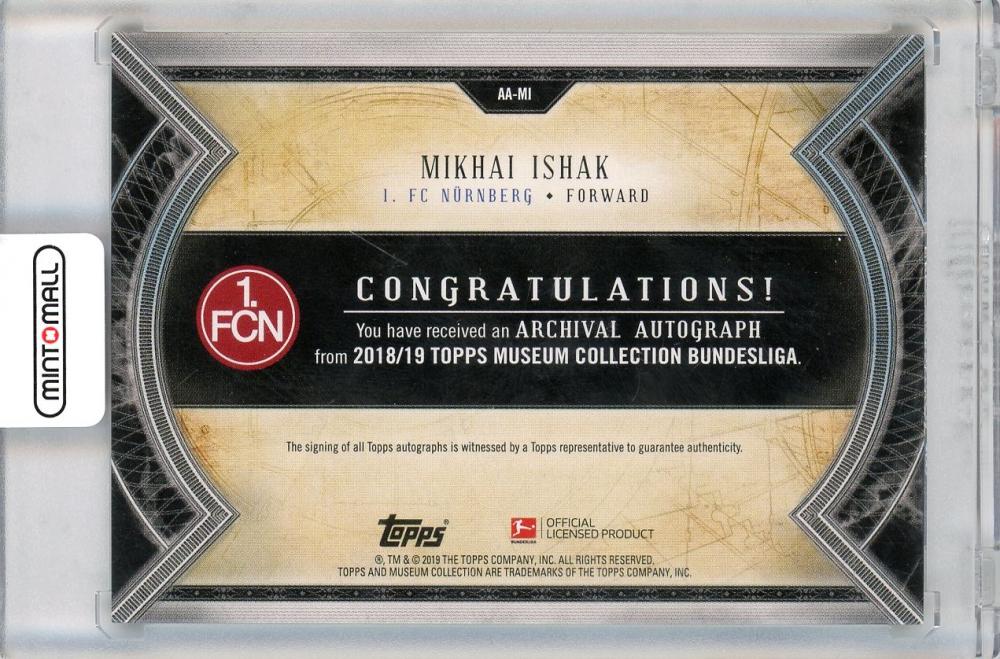 2019 TOPPS Mikhai Ishak Auto46/50 FC Nürnberg