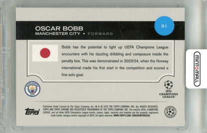 2025 Topps Uefa Japan Edition Oscar Bobb #91 Base Green Mojo Parallel86/99 Manchester City