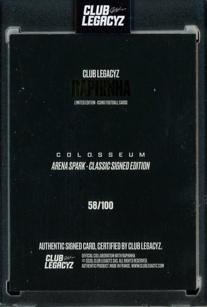 2026 CLUB LEGACYZ ICONS Raphinha Colosseum Auto58/100 FC Barcelona