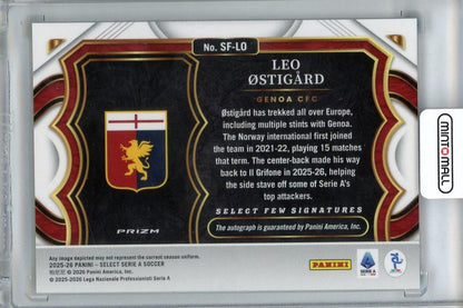 2025-26 PANINI SELECT SERIE A Leo Ostigard AUTO Genoa Cfc