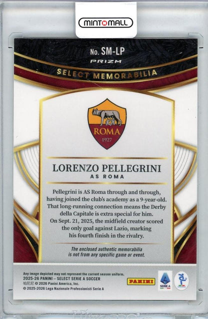 2025-26 PANINI SELECT SERIE A Lorenzo Pellegrini Jersey #SM-LP AS ROMA