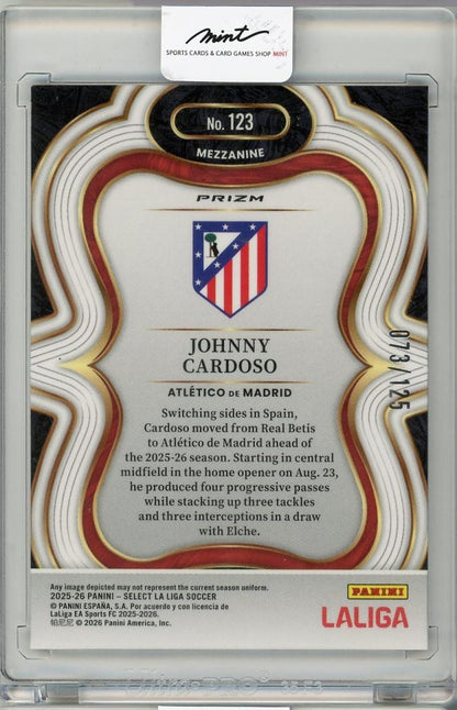 2025-26 PANINI SELECT LA LIGA Johnny Cardoso #123073/125 Atlético de Madrid