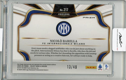 2025-26 PANINI SELECT SERIE A Nicolo Barella #21713/49 FC Internazionale Milano
