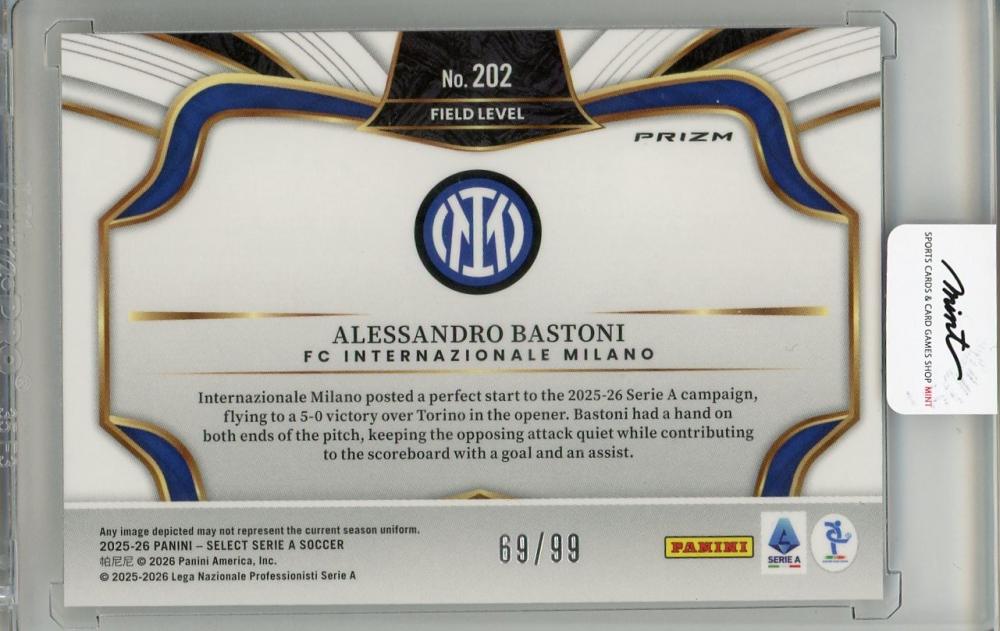 2025-26 PANINI SELECT SERIE A Alessandro Bastoni #20269/99 FC Internazionale Milano
