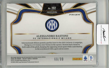 2025-26 PANINI SELECT SERIE A Alessandro Bastoni #20269/99 FC Internazionale Milano