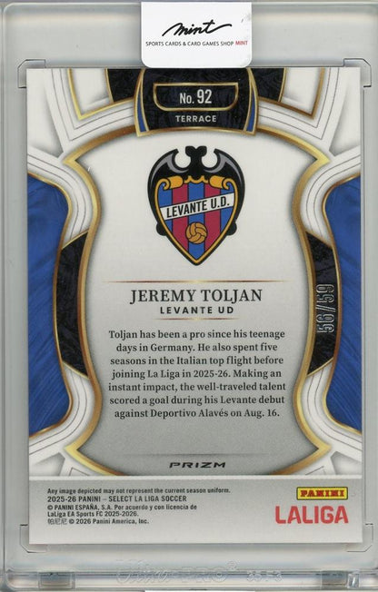 2025-26 PANINI SELECT LA LIGA Jeremy Toljan #9256/59 Levante UD
