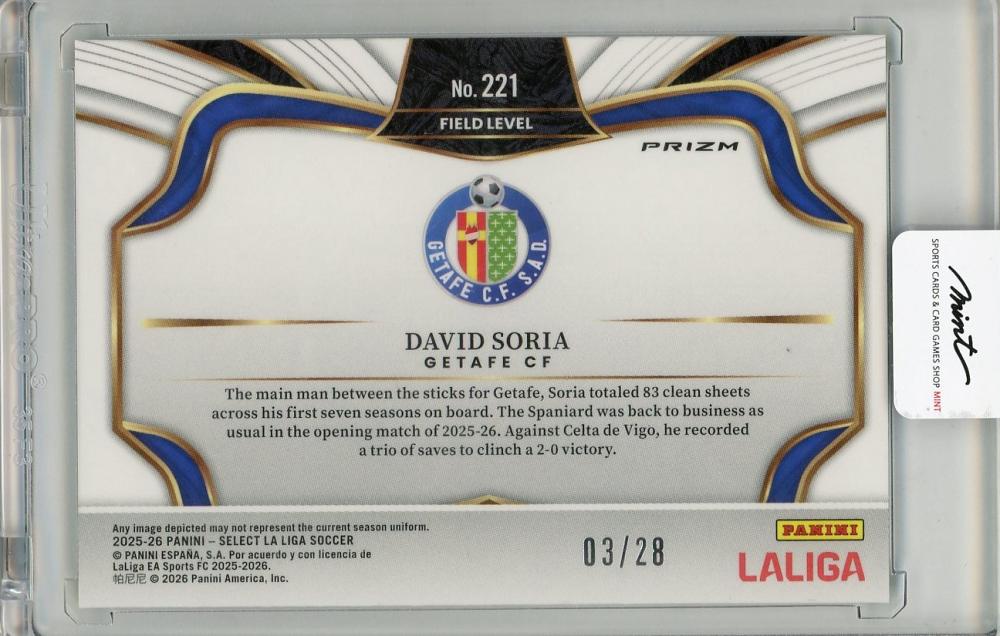 2025-26 PANINI SELECT LA LIGA David Soria #22103/28 Getafe CF