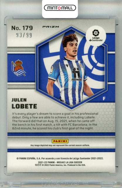 2021-22 Panini Mosaic La Liga Julen Lobete #179 Base Blue Mosaic Parallel93/99 Real Sociedad