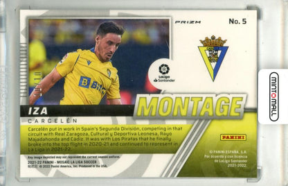 2021-22 Panini Mosaic La Liga Iza Carcelen #5 Montage Gold Mosaic Parallel 10/10 Last Number Cadiz Cf