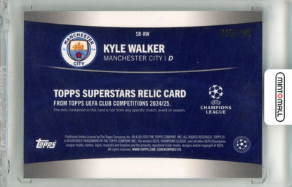 2024-25 Topps UEFA Club Competitions Kyle Walker #SR-KW Topps Superstar Relics Purple Foilboard Card015/299 Manchester City