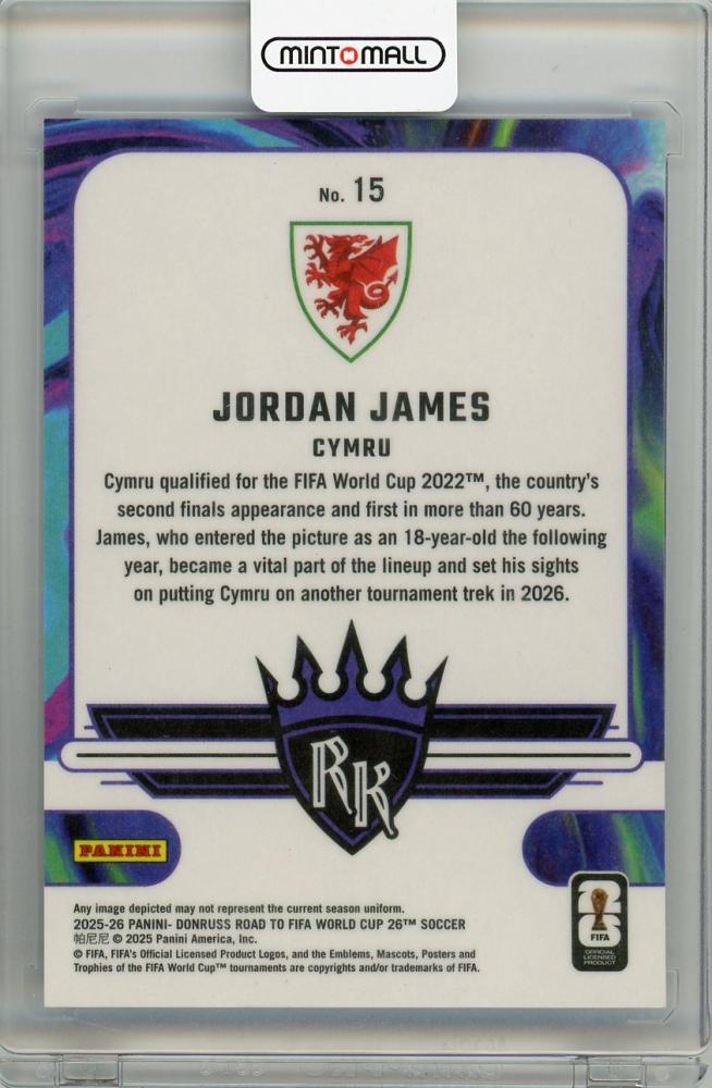 2025-26 PANINI DONRUSS ROAD TO FIFA WORLD CUP Jordan James PITCH KINGS#15006/199 Wales