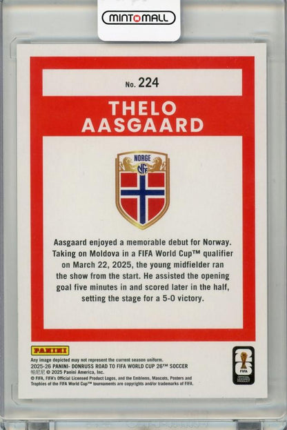 2025-26 PANINI DONRUSS ROAD TO FIFA WORLD CUP Thelo Aasgaard #224036/349 Norge