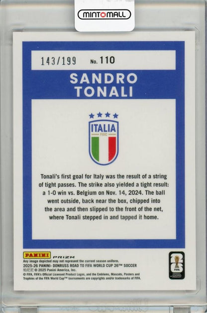 2025-26 PANINI DONRUSS ROAD TO FIFA WORLD CUP Sandro Tonali #110143/199 Italy