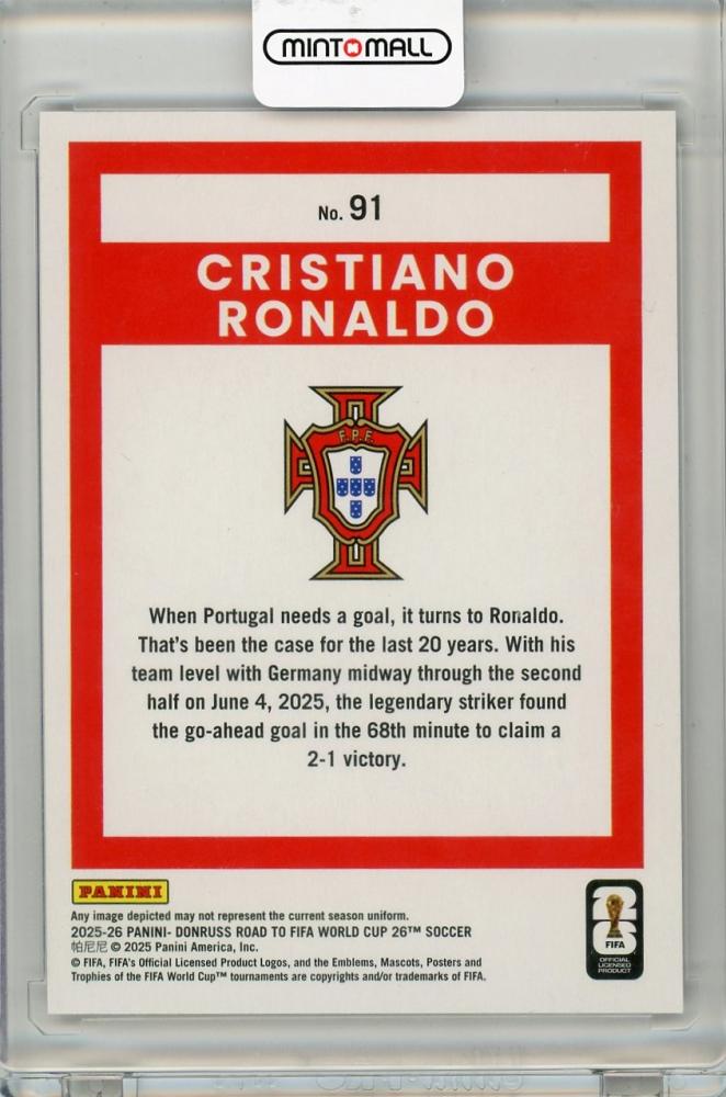 2025-26 PANINI DONRUSS ROAD TO FIFA WORLD CUP Cristiano Ronaldo #91 Portuguesa