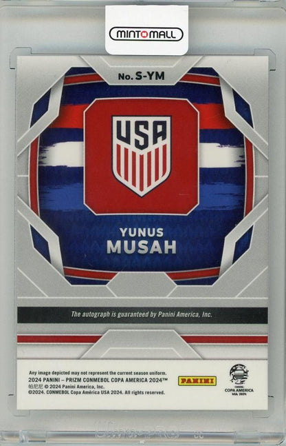 2024 PANINI Prizm Copa America Yunus Musah Signatures #14 United States