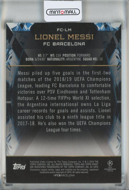 2018-19 Finest UEFA Champions League Finest Lionel Messi Cornerstones #FCLM FC Barcelona