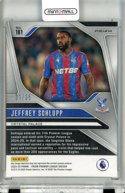 2024-25 Panini Prizm Premier League Jeffrey Schlupp Base White Prizm Parallel 31/35 Crystal Palace