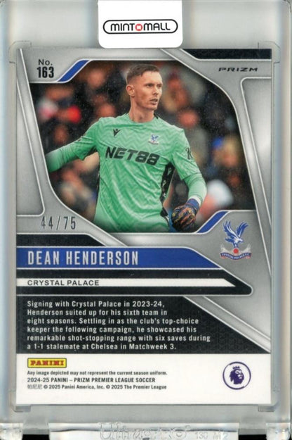2024-25 Panini Prizm Premier League Dean Henderson Base Blue Ice Prizm Parallel44/75 Crystal Palace