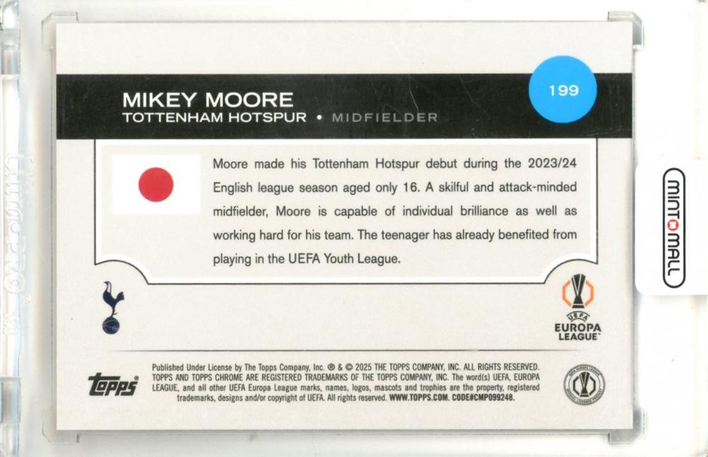 2025 Topps Uefa Japan Edition Mikey Moore #199 Base Orange Mojo Parallel07/25 Tottenham Hotspur