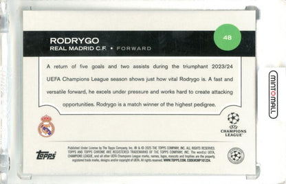 2024-25 Topps Chrome Uefa Competition Rodrygo #48 Base Aqua Prism Refractor Parallel065/199 Real Madrid C.F.