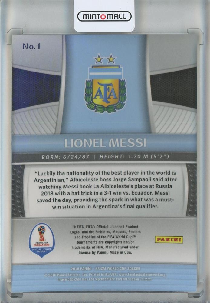 2018 Panini Prizm World Cup Lionel Messi #1 Argentina