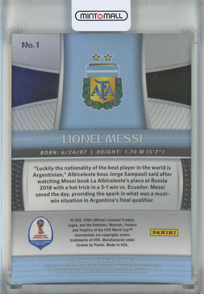 2018 Panini Prizm World Cup Lionel Messi #1 Argentina