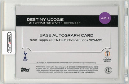 2024-25 Topps UEFA Club Competitions Destiny Udogie AutographA-DU Tottenham Hotspur