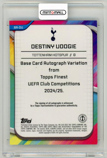 2024-25 Topps Finest UEFA Club Competitions Destiny Udogie AutographBA-DU Tottenham Hotspur