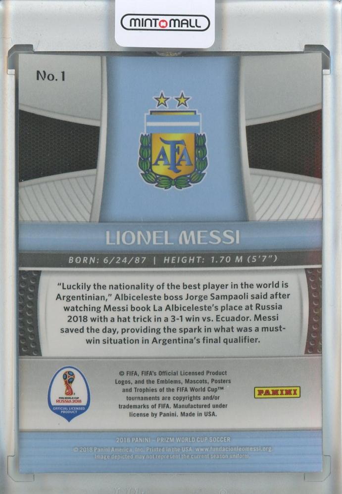 2018 Panini Prizm World Cup Lionel Messi #1 Argentina