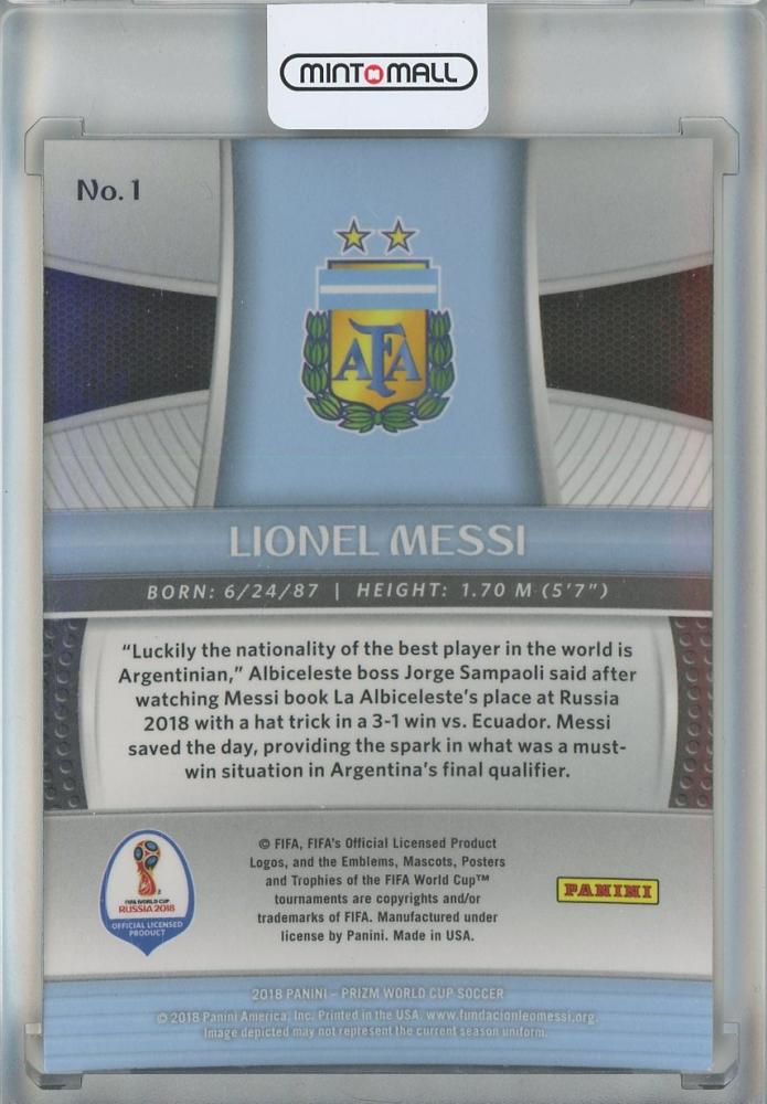 2018 Panini Prizm World Cup Lionel Messi #1 Argentina