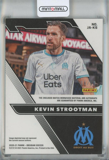 2020-21 Panini Obsidian Kevin Strootman Jersey Autographs Electric Etch Orange #3016/50