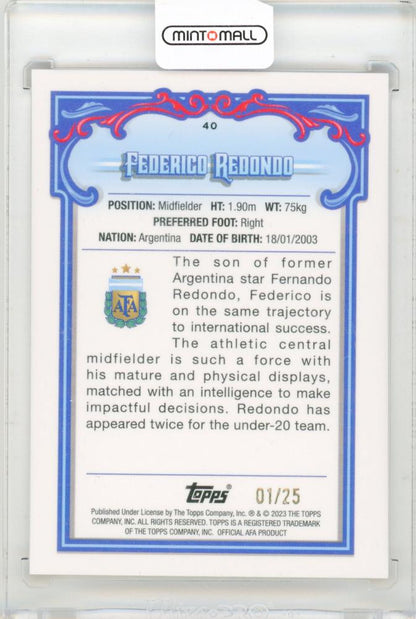 2023 Topps Argentina Fileteado Federico Redondo Orange / RC 01/25