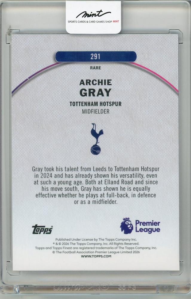 2025-26 TOPPS Premier League Archie Gray #29121/49 Tottenham Hotspur