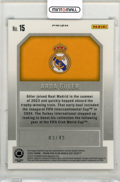 2025 PANINI Prizm FIFA Club World Cup Arda Guler New Era Prizms Purple Pandora #1503/49 Real Madrid CF