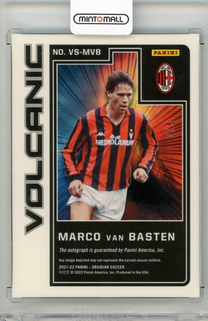 2021-22 PANINI Obsidian Marco Van Basten Volcanic Signatures Electric Etch Green #161/5 AC Milan