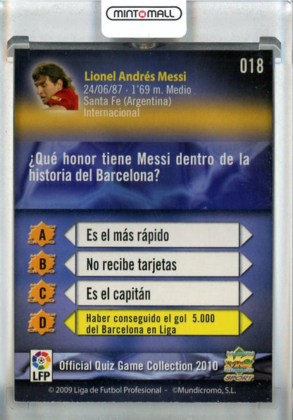 2009-10 Mundicromo Official Quiz Game Collection La Liga Lionel Messi #18 Good