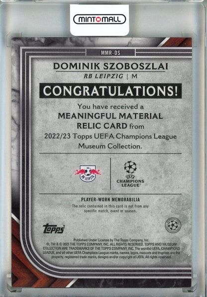 2022-23 Topps Museum Collection UEFA Dominik Szoboszlai #MMR-DS18/75 RB Leipzig