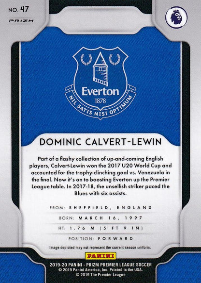 2019-20 Panini Prizm Premier League Dominic Calvert-Lewin Everton base multicolor parallel trading card