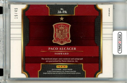 2017-18 Panini Select Paco Alcacer Jersey Autograph Copper Parallel19/49 Spain
