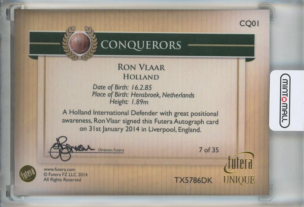 2014 Futera Ron Vlaar Autographs #CQ01