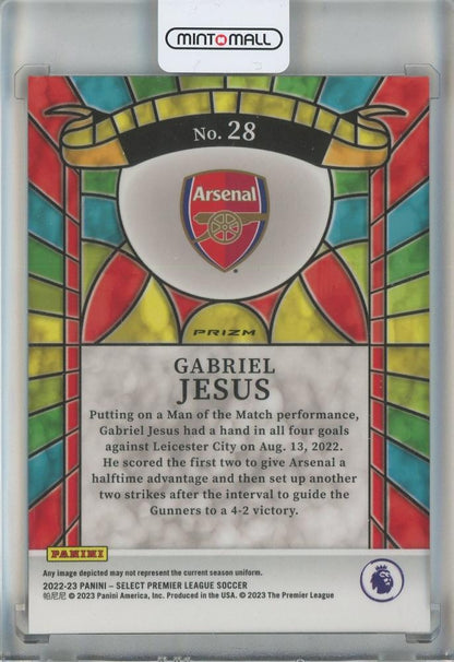 2022-23 Select English Premier League Gabriel Jesus Stained Glass #28 Arsenal