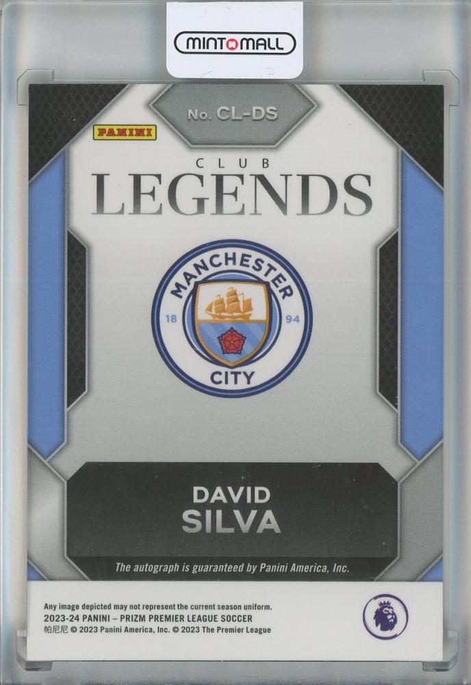 2023-24 Panini Prizm English Premier League David Silva Club Legends Signatures #4 Manchester City