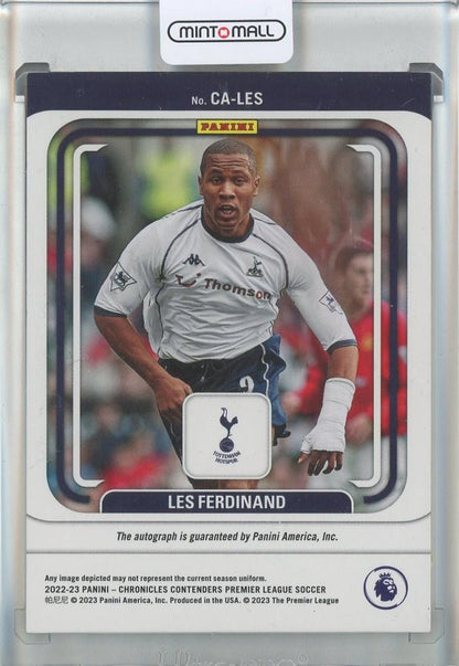 2022-23 Panini Chronicles English Premier League Les Ferdinand Contenders Autographs Silver #3423/50 Tottenham Hotspur