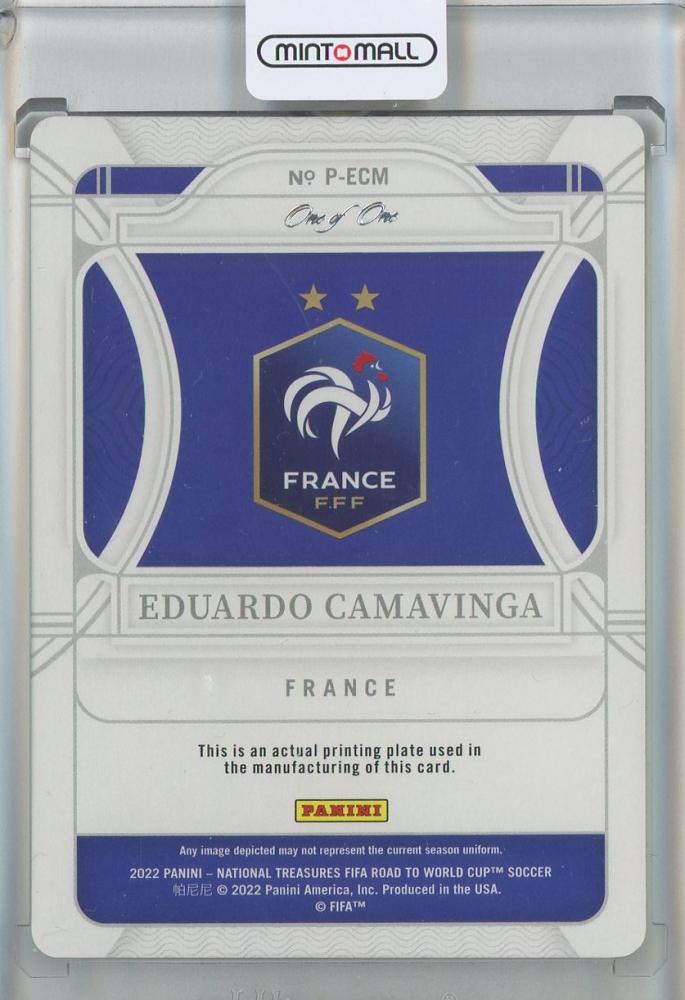 2022 Panini National Treasures Road to the World Cup Eduardo Camavinga Printing Plates1/1 France