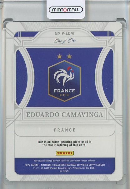 2022 Panini National Treasures Road to the World Cup Eduardo Camavinga Printing Plates1/1 France