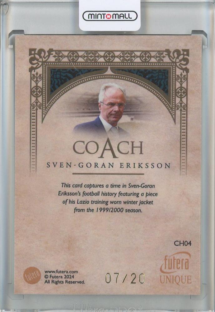 2024 Futera Unique Sven-Goran Eriksson #CH0407/20