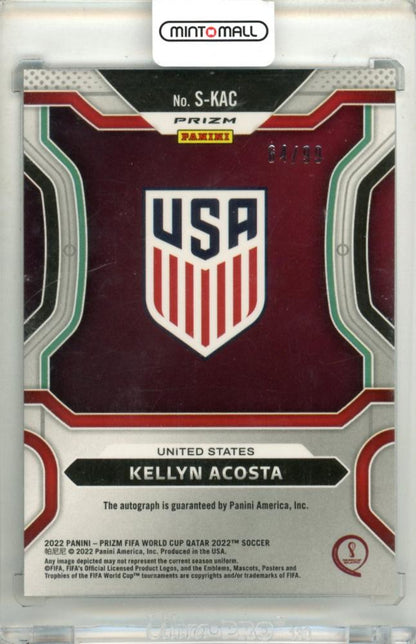 2022 Panini FIFA World Cup Qatar 2022 Kellyn Acosta #S-KAC Signatures Silver Prizm Parallel64/99 United States